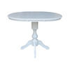 International Concepts Round Pedestal Table, 36 in W X 48 in L X 34.9 in H, Wood, White K08-36RXT-11P